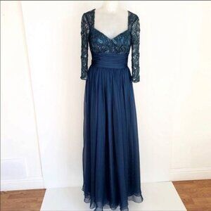 eDressit Blue beaded lace/Chiffon Gown party Dress size 6